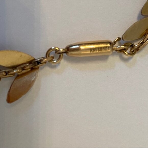 KREMENTZ VINTAGE NECKLACE GOLD CHOKER LEAF LEAVES - Picture 5 of 7